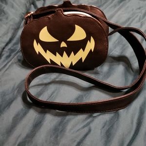 Black pumpkin over the shoulder purse